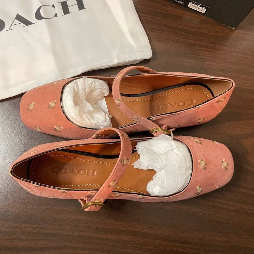 NWT Coach Mary Jane Prairie Print Suede Size 7 - Picture 2 of 8